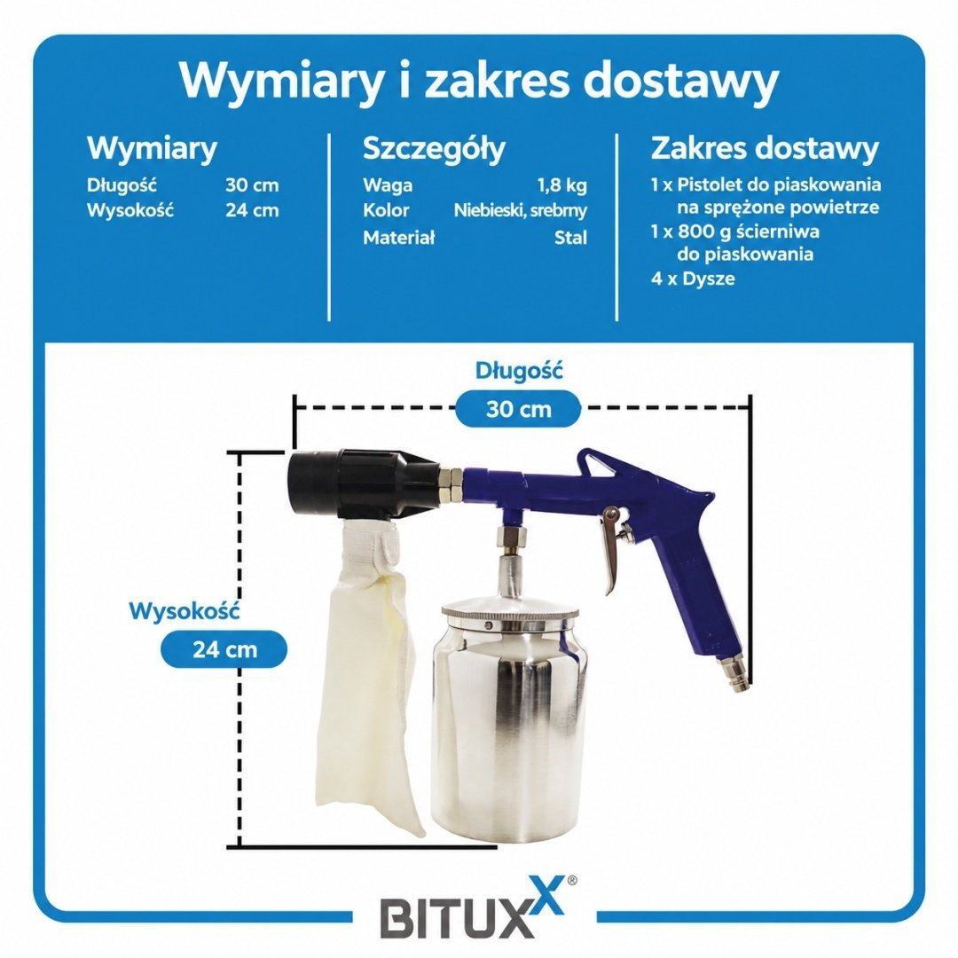 Smėliavimo pistoletas kompresoriui – BITUXX® – papildoma nuotrauka 3
