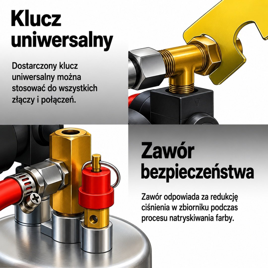 Pneumatinė purškimo sistema su 2 l metaline talpa ir antgaliais – BITUXX® – papildoma nuotrauka 3