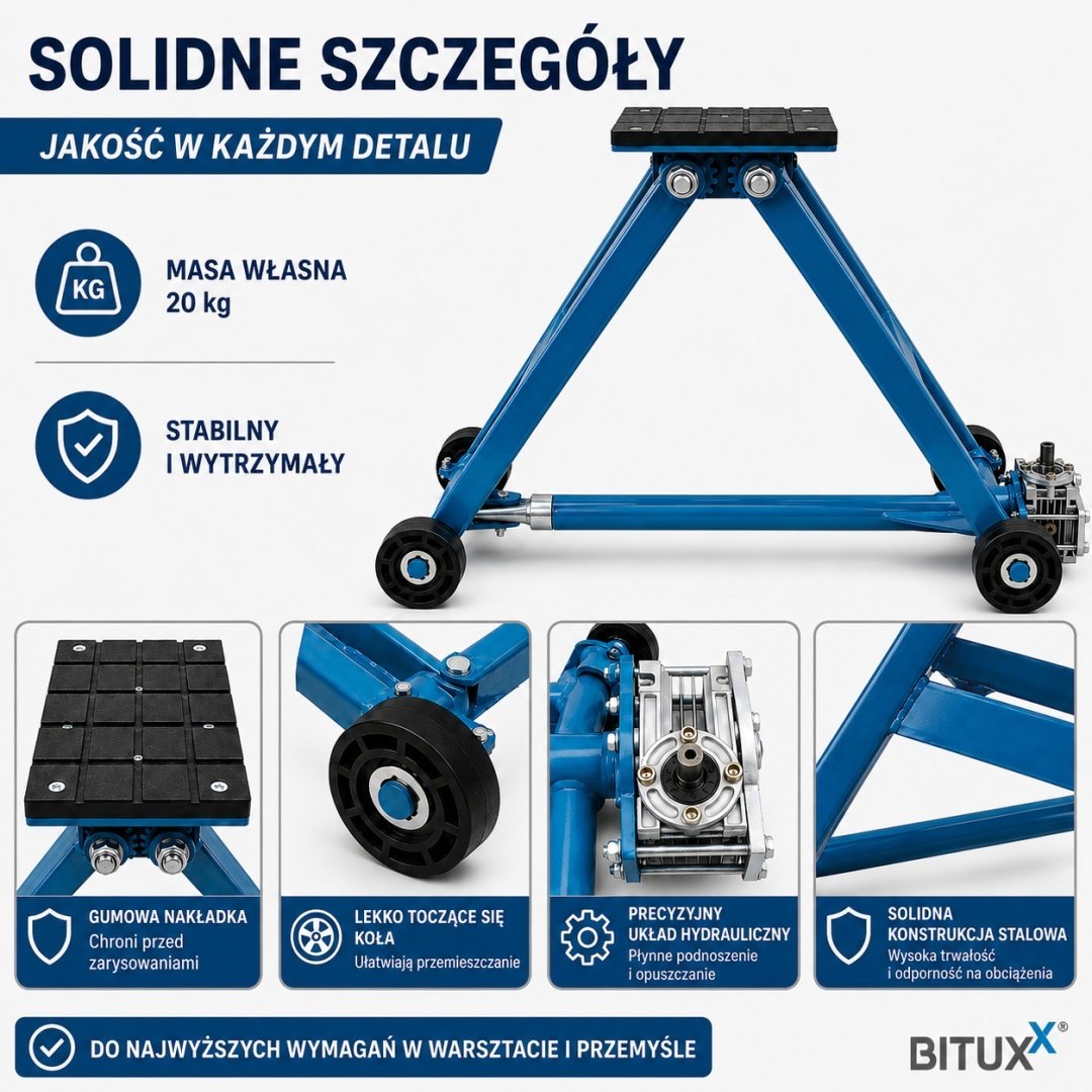 BITUXX mechaninis žirklinis keltuvas, 2,5 t, 11–48 cm – BITUXX® – papildoma nuotrauka 4