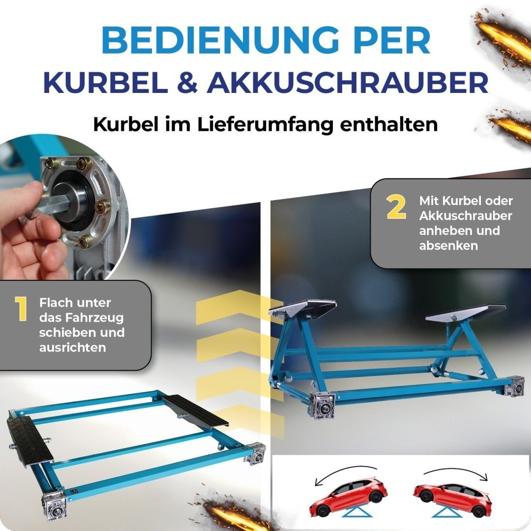 Mobilus pakreipiamas automobilio keltuvas, 3 t – BITUXX – papildoma nuotrauka 3