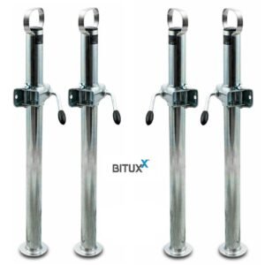 Priekabos / traliuko atramų su apkabomis rinkinys, 70 cm, 4 vnt., iki 1000 kg – BITUXX®