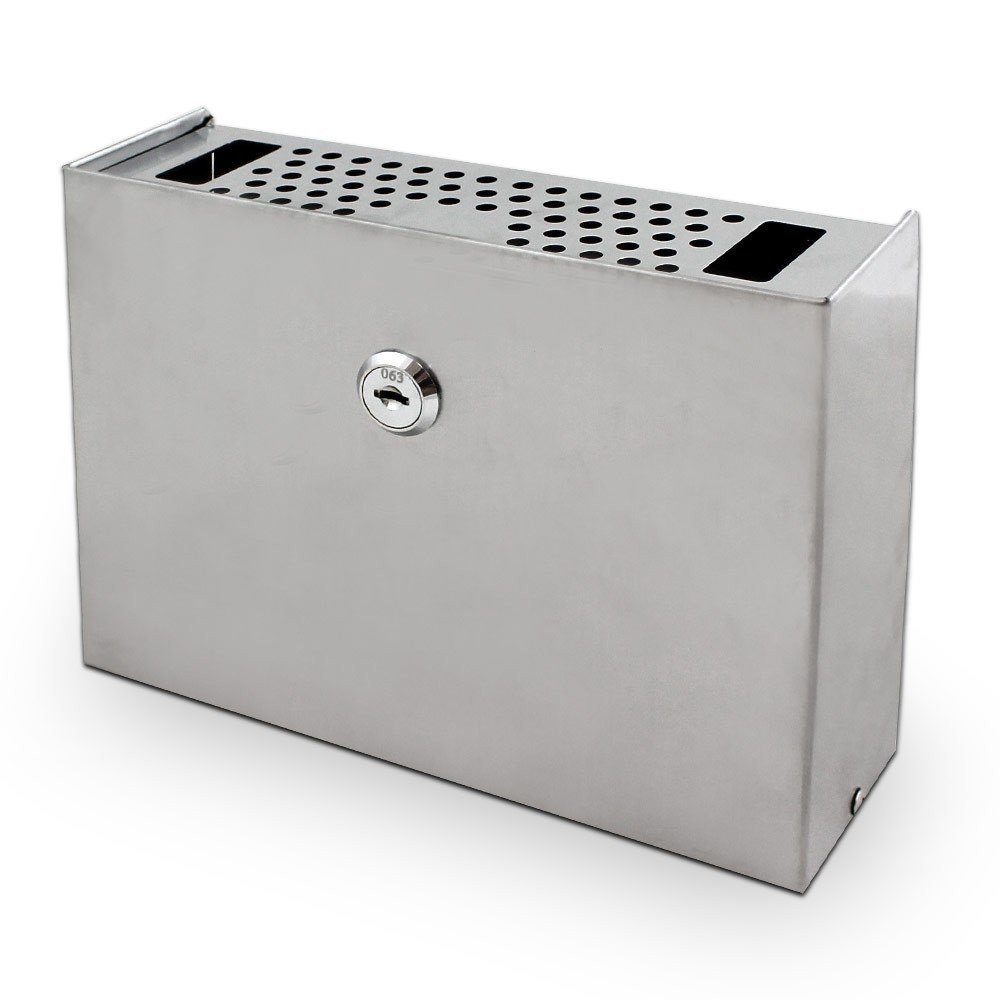 BITUXX sieninė nerūdijančio plieno peleninė rakinama 20 cm inox – BITUXX®