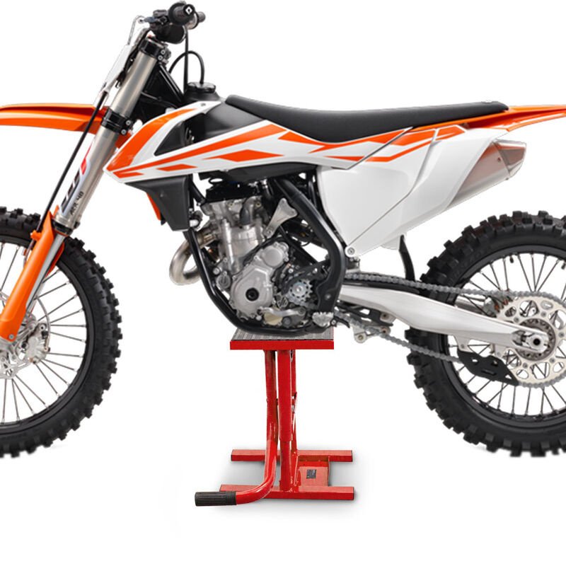 Raudonas reguliuojamo aukščio motociklo keltuvas, iki 150 kg – papildoma nuotrauka 2