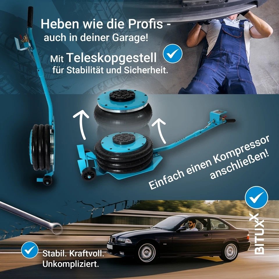 Pneumatinis automobilio keltuvas 5 ton – BITUXX® – papildoma nuotrauka 2