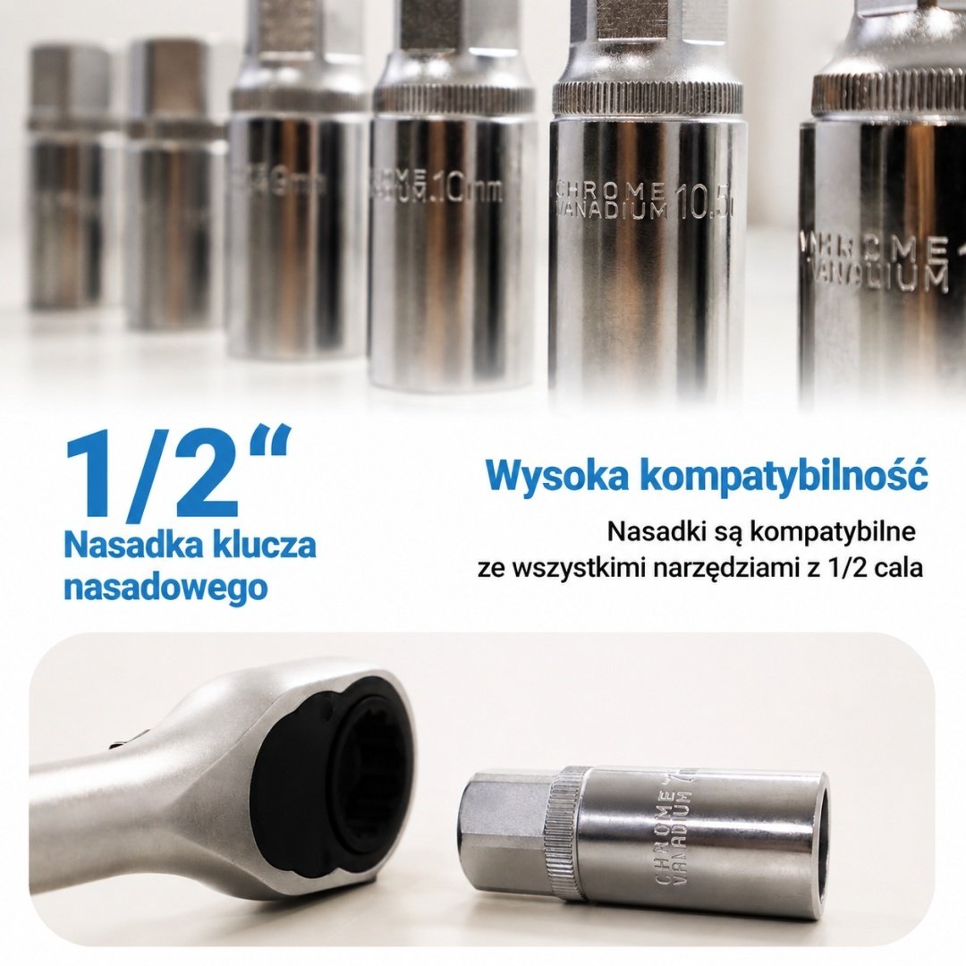 BITUXX profesionalus smeigių išsukiklių rinkinys, 11 dalių, 1/2″ – papildoma nuotrauka 2