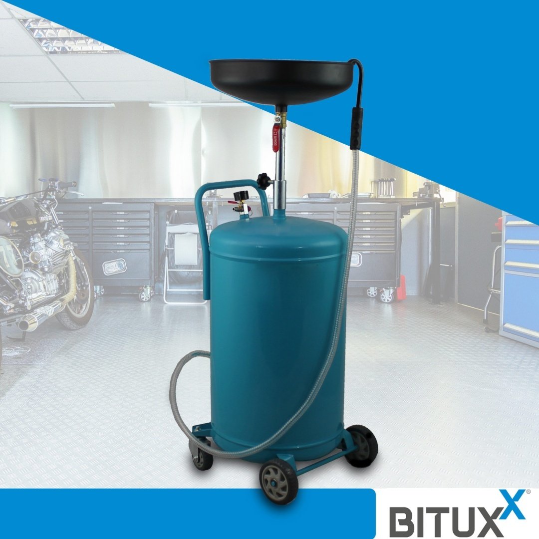 Mobilus reguliuojamas alyvos surinkimo vežimėlis su 80 l talpa – BITUXX® – papildoma nuotrauka 1