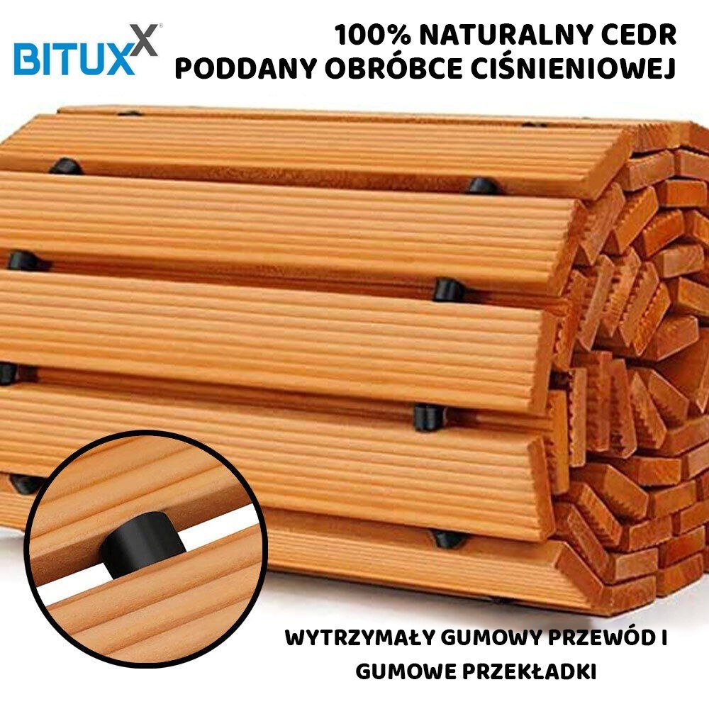 BITUXX suvyniojamas kedro medienos sodo takelis, 250 × 43 cm – papildoma nuotrauka 2