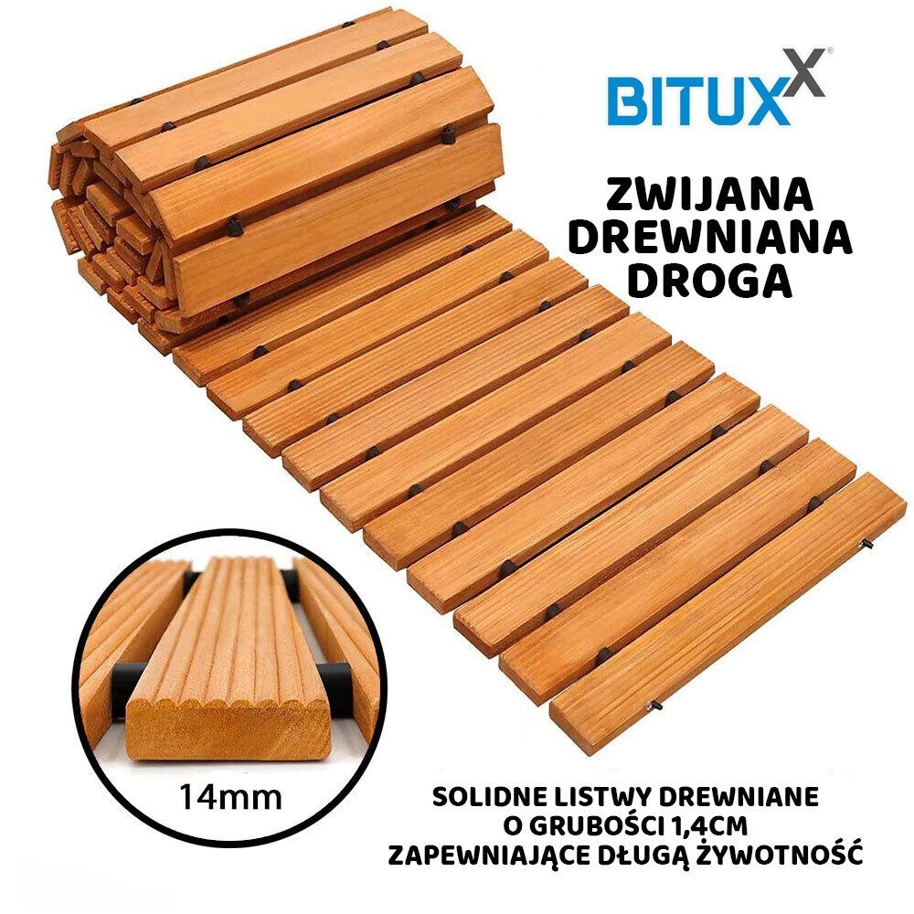 BITUXX suvyniojamas kedro medienos sodo takelis, 250 × 43 cm – papildoma nuotrauka 3
