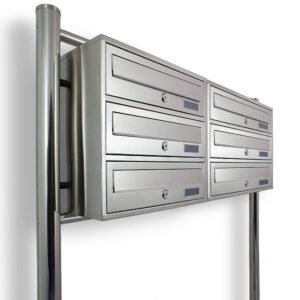 Daugiabučio pašto dėžutė BITUXX, 6 skyriai, 2 moduliai, INOX – BITUXX®