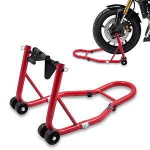 Raudonas motociklo priekinio rato stovas, 250 kg – BITUXX®