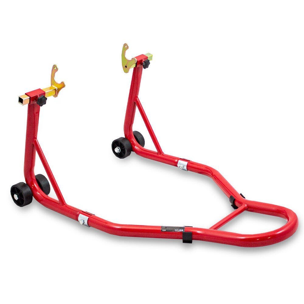 Raudonas motociklo galinio rato stovas-keltuvas, 200 kg, 21–34 cm – BITUXX® – papildoma nuotrauka 3