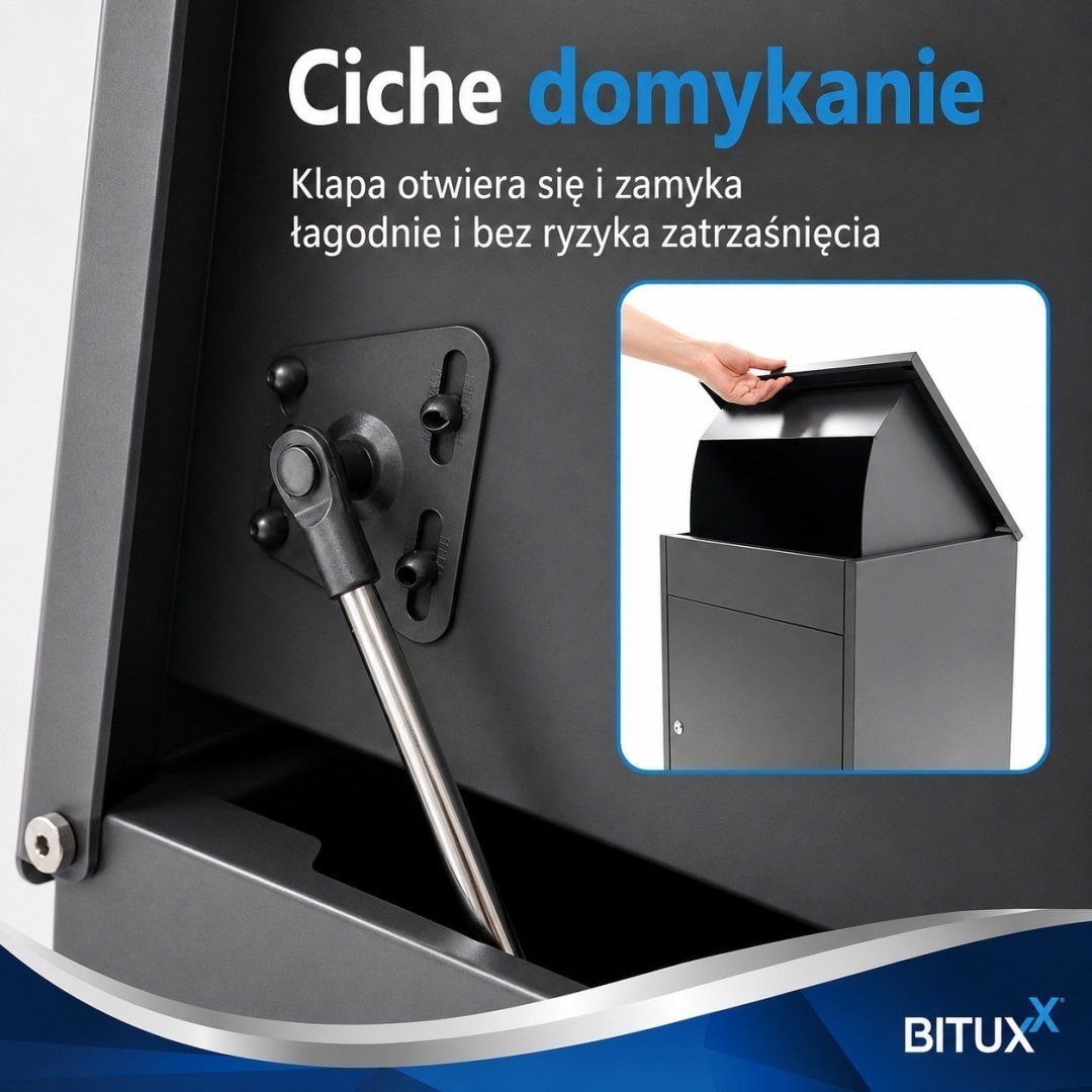 BITUXX M antracito spalvos užrakinama siuntų dėžė, 54 cm – BITUXX® – papildoma nuotrauka 3