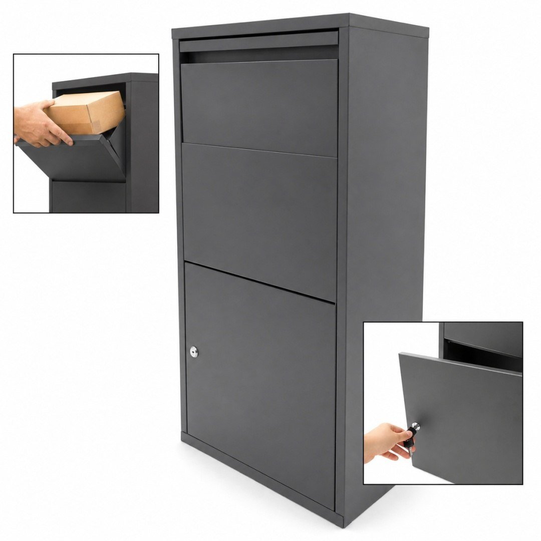 BITUXX XL antracito spalvos užrakinama siuntų dėžė, 82 cm – BITUXX®
