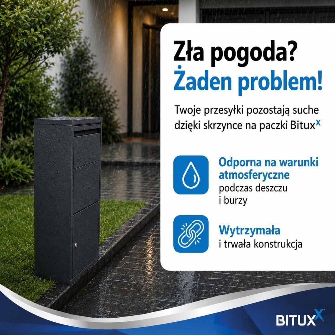 BITUXX XL antracito spalvos užrakinama siuntų dėžė, 82 cm – BITUXX® – papildoma nuotrauka 4