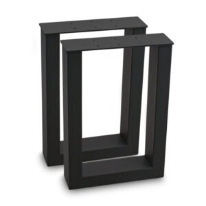 Juodos plieninės stalo kojos, 40 × 43 cm, 2 vnt.