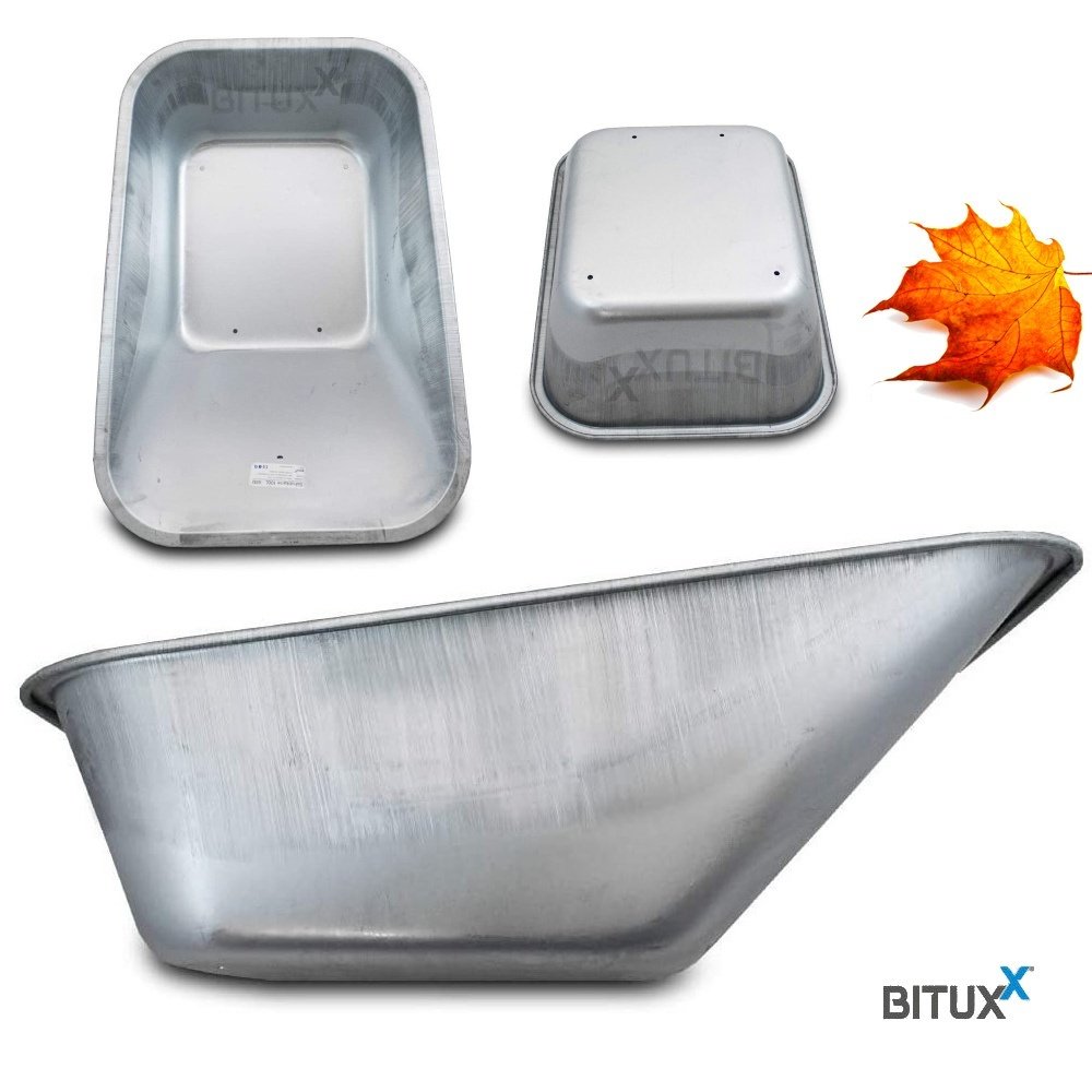 Tvirtas cinkuotas atsarginis karučio lovys, 100 l – BITUXX®