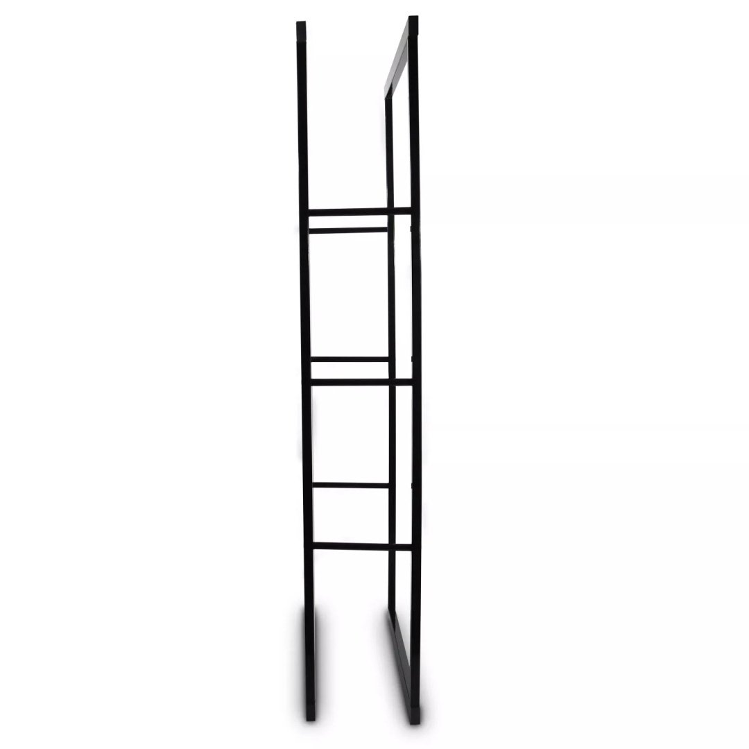 Plieninis malkų stovas 60 × 150 cm, juodas – papildoma nuotrauka 2