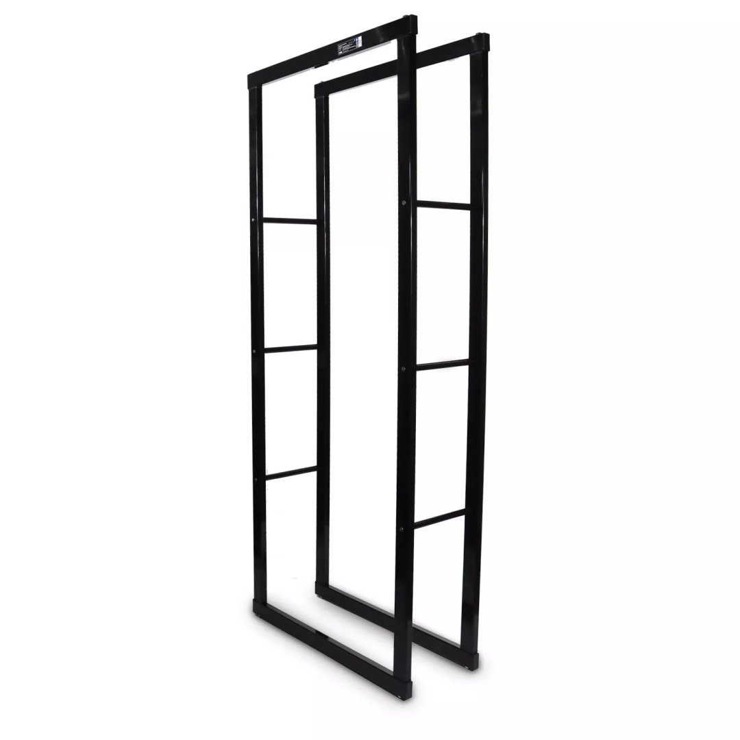 Plieninis malkų stovas 60 × 150 cm, juodas – papildoma nuotrauka 4