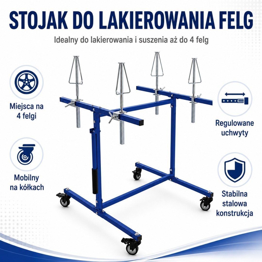 BITUXX mobilus ratlankių dažymo stovas, 4 ratlankiams, 100 kg – BITUXX® – papildoma nuotrauka 3