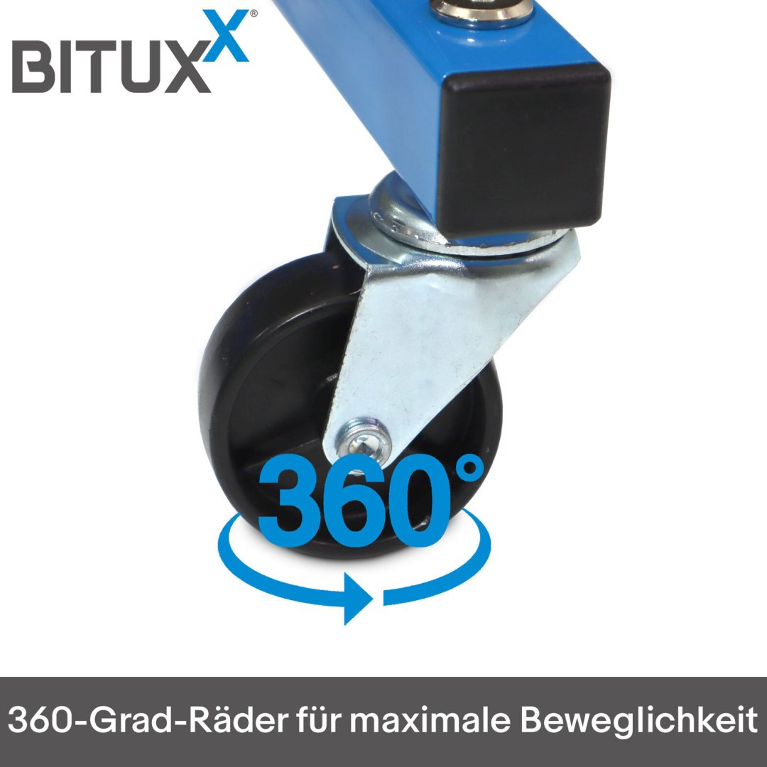 BITUXX plieninis ratų ir padangų stovas su ratukais, 150 kg – papildoma nuotrauka 1