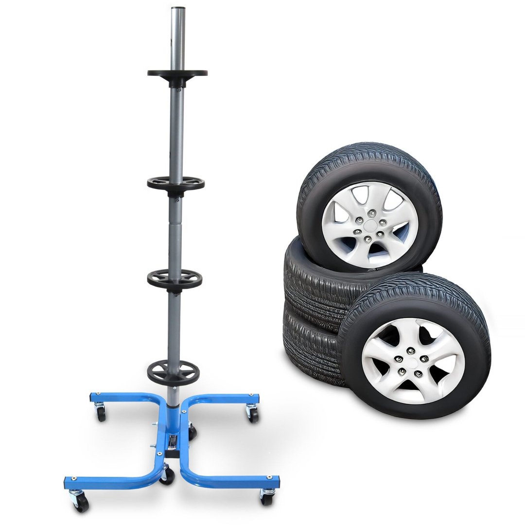BITUXX plieninis ratų ir padangų stovas su ratukais, 150 kg – papildoma nuotrauka 4