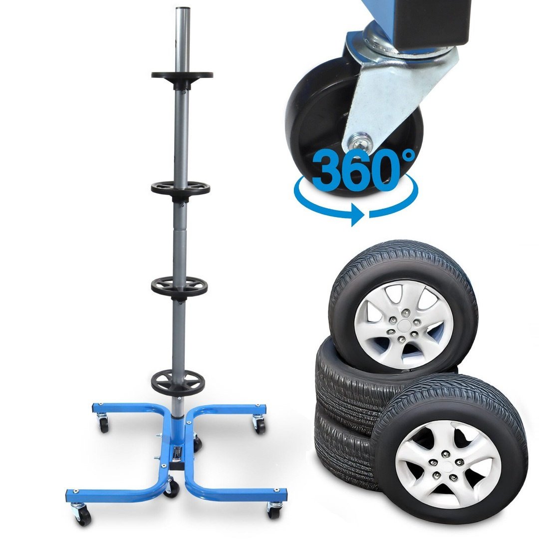 BITUXX plieninis ratų ir padangų stovas su ratukais, 150 kg