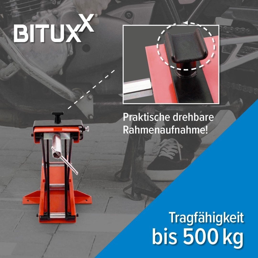 BITUXX sulankstomas motociklo serviso keltuvas-stovas, 500 kg, 10–40 cm – BITUXX® – papildoma nuotrauka 3