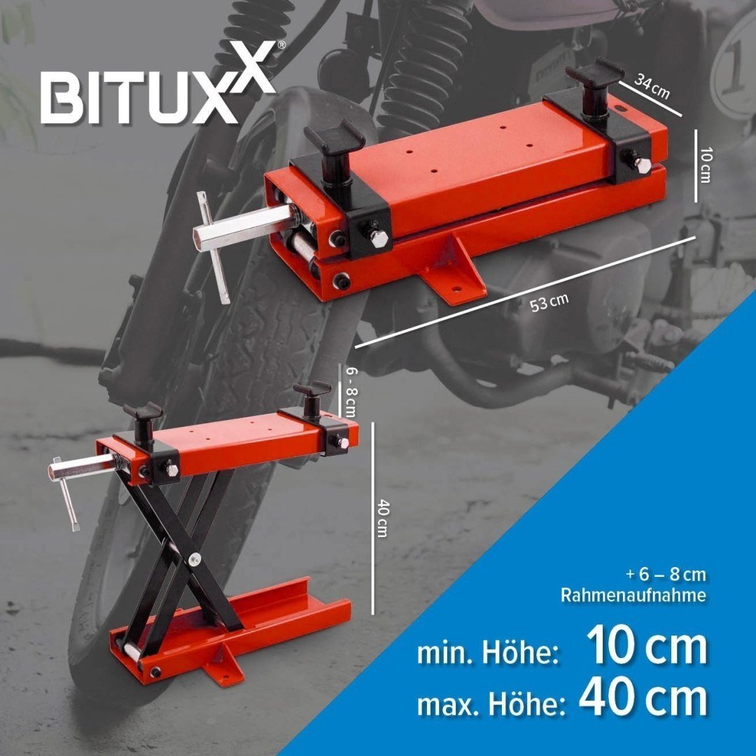BITUXX sulankstomas motociklo serviso keltuvas-stovas, 500 kg, 10–40 cm – BITUXX® – papildoma nuotrauka 4