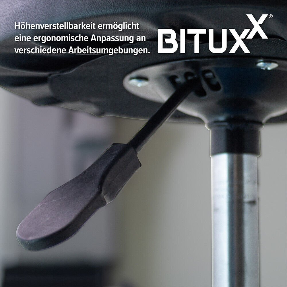 Sukama dirbtuvių kėdutė su pneumatiniu aukščio reguliavimu – BITUXX® – papildoma nuotrauka 3