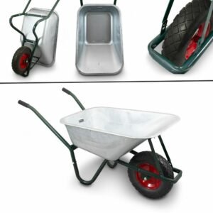 Cinkuotas sodo karutis su 100 l loviu ir juodu pilnaviduriu ratu – BITUXX®