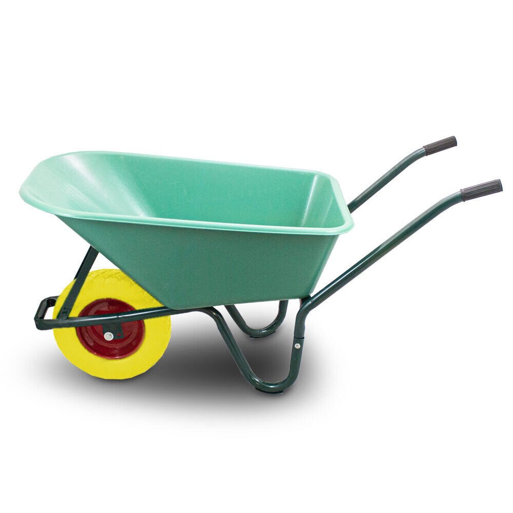 Sodo ir statybinis karutis su 100 l PVC loviu ir geltonu pilnaviduriu ratu, 250 kg – BITUXX®