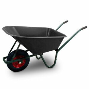 Juodas tvirtas sodo karutis su PVC loviu ir pilnaviduriu ratu, iki 250 kg – BITUXX®