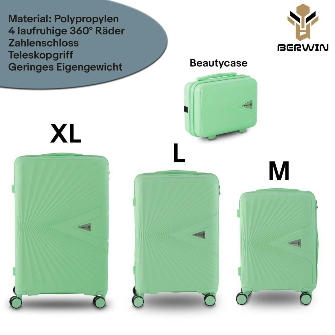 Žalias 60 l kieto korpuso lagaminas su 4 ratukais, TSA spyna ir teleskopine rankena – BITUXX® – papildoma nuotrauka 4