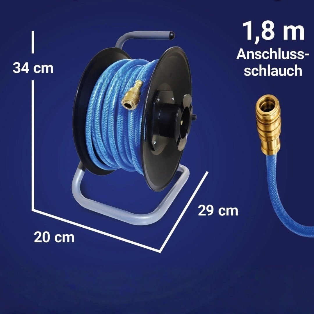 Automatinė pneumatinės žarnos ritė kompresoriui, 20 m, 15 bar, 1/4″ – BITUXX® – papildoma nuotrauka 3