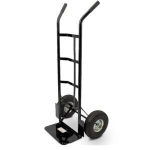 Plieninis sandėlio transportavimo vežimėlis su 2 pripučiamais ratais, 200 kg – BITUXX®