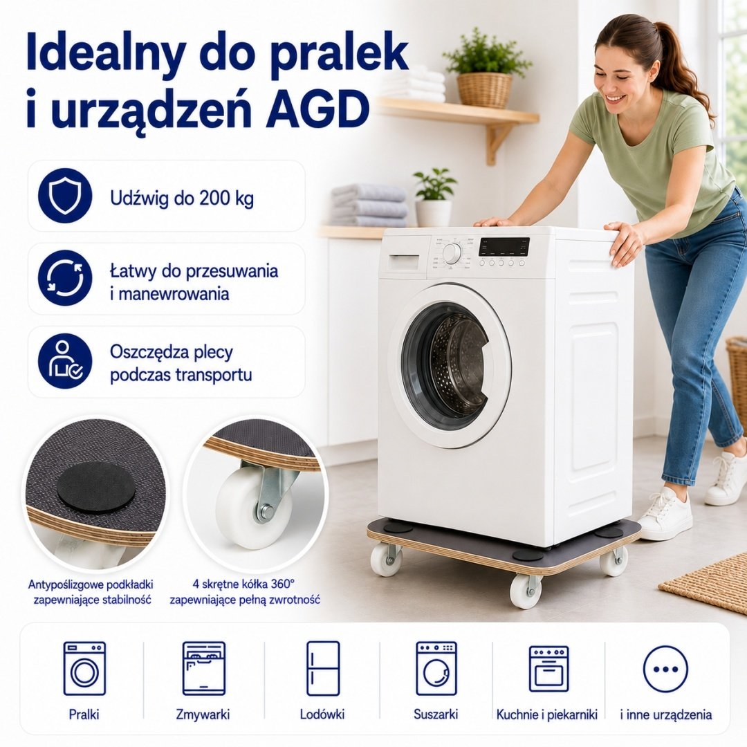Faneros platformos transportavimo vežimėlis su ratukais, 58 × 28,5 cm, 200 kg – BITUXX® – papildoma nuotrauka 2