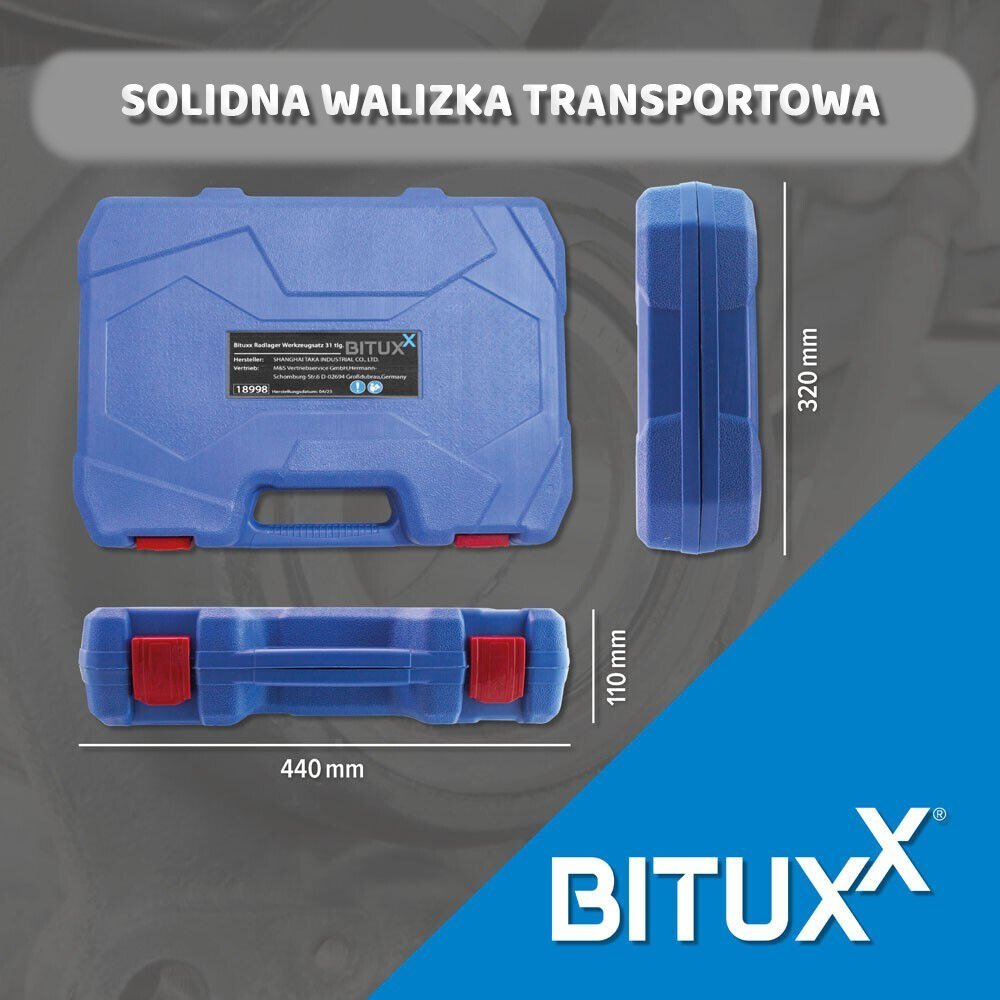 Ratų guolių, stebulių ir pavaros velenų įrankių rinkinys lagamine, 31 dalis – BITUXX® – papildoma nuotrauka 2