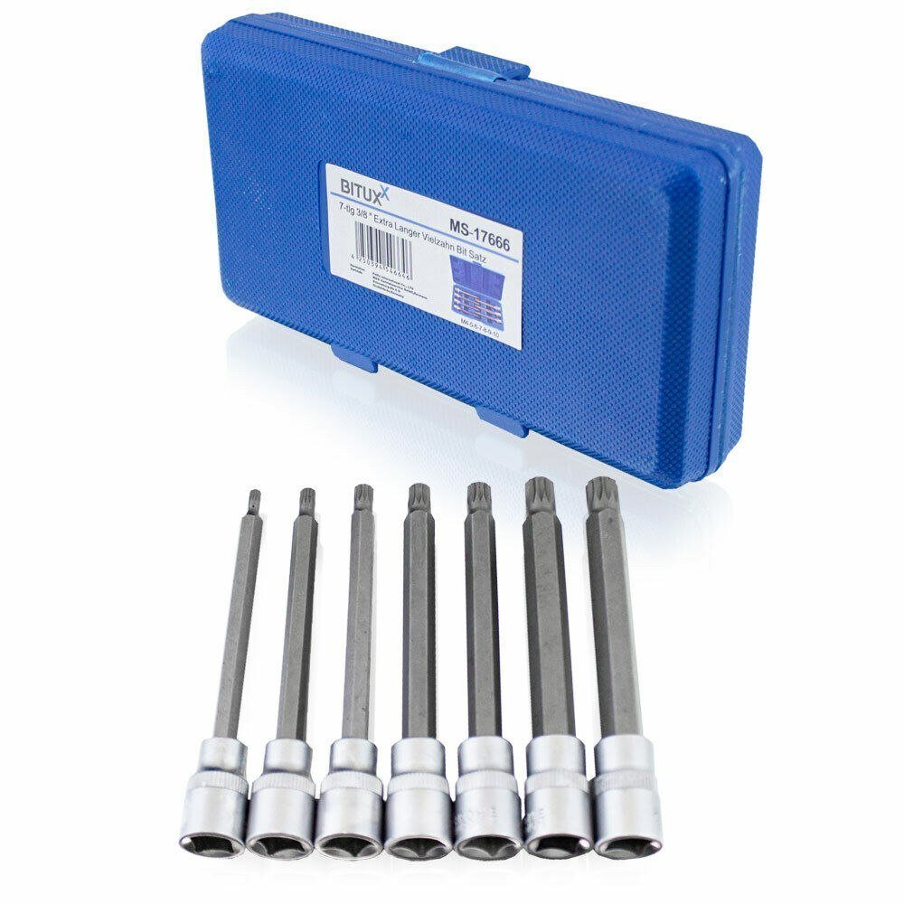 Daugiakampių galvučių rinkinys M4–M10, 3/8″, 7 dalių – BITUXX®
