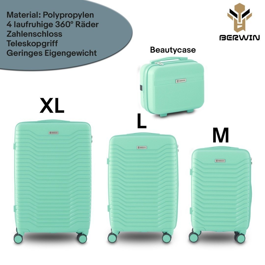 BITUXX 4 lagaminų su kosmetine rinkinys, TSA, SKU M19796 – papildoma nuotrauka 1