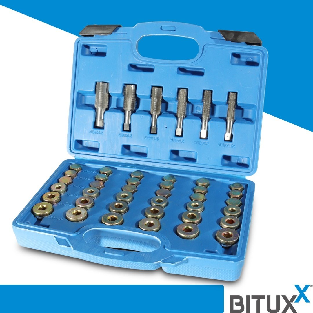 BITUXX alyvos karterio kamščio sriegio remonto rinkinys, 114 dalių – BITUXX® – papildoma nuotrauka 1