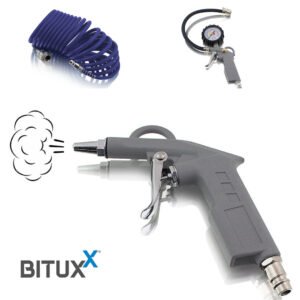 Pneumatinių įrankių rinkinys su pūtimo pistoletu ir manometru, 3 dalys – BITUXX®