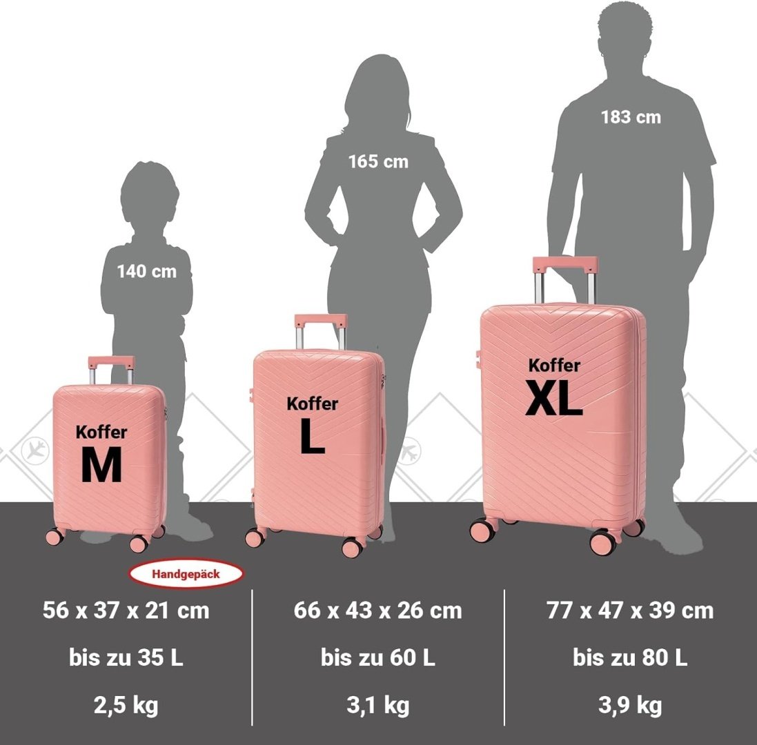 Kelioninių lagaminų rinkinys Berwin 3 vnt. kieto korpuso su ratukais TSA XL L M – BITUXX – papildoma nuotrauka 2