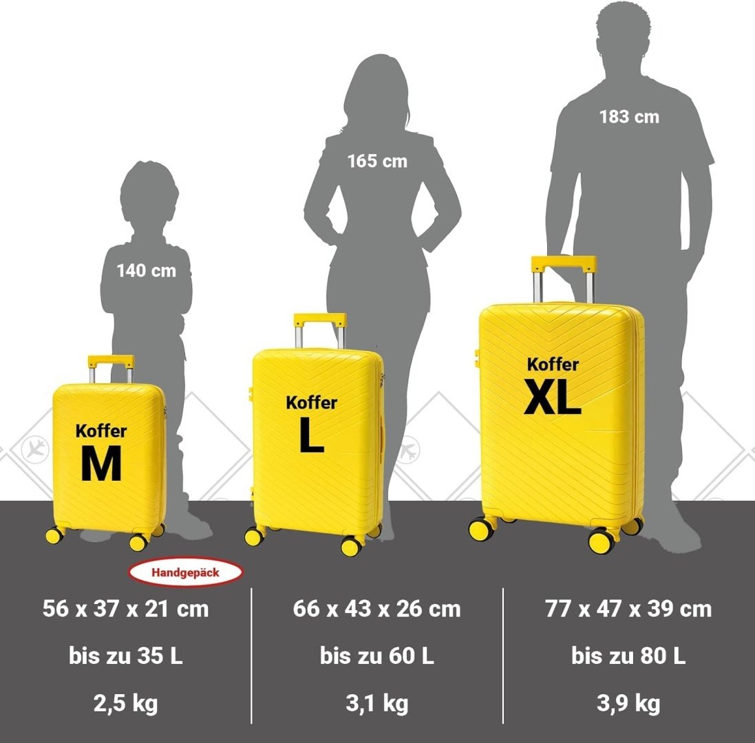 Kelioninių lagaminų rinkinys Berwin 3 vnt. kieto korpuso su ratukais TSA XL L M – papildoma nuotrauka 1