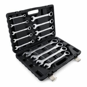 CrV kombinuotų raktų su terkšle rinkinys 8–32 mm, 13 vnt. – BITUXX®