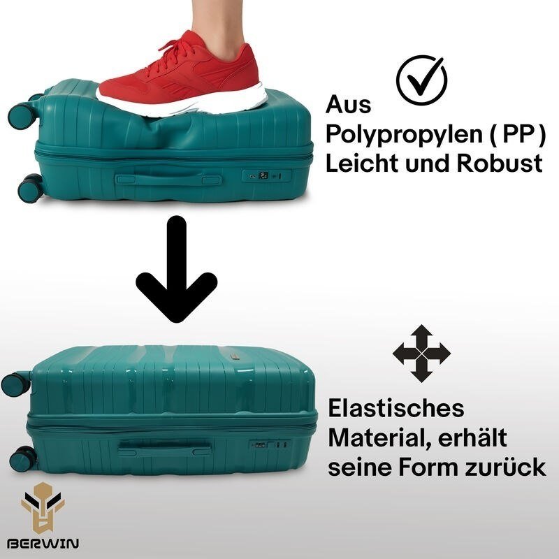 BERWIN Torna 4in1 kieto korpuso lagaminų rinkinys su kosmetine „Aqua Breeze“ – papildoma nuotrauka 1