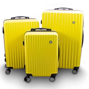 Geltonas lagaminų rinkinys XL/L/M su ratukais, 3 vnt. – Barut