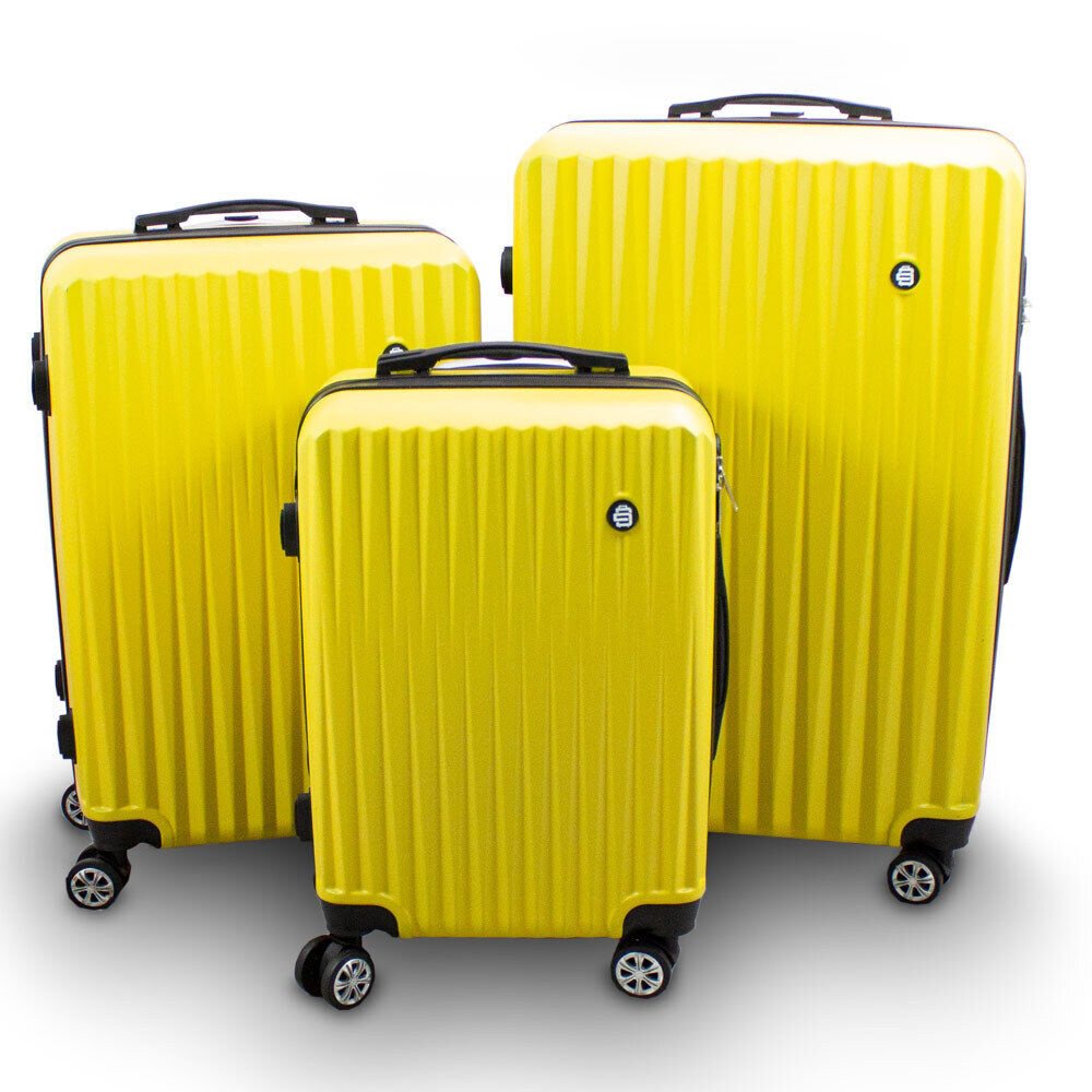 Geltonas lagaminų rinkinys XL/L/M su ratukais, 3 vnt. – Barut