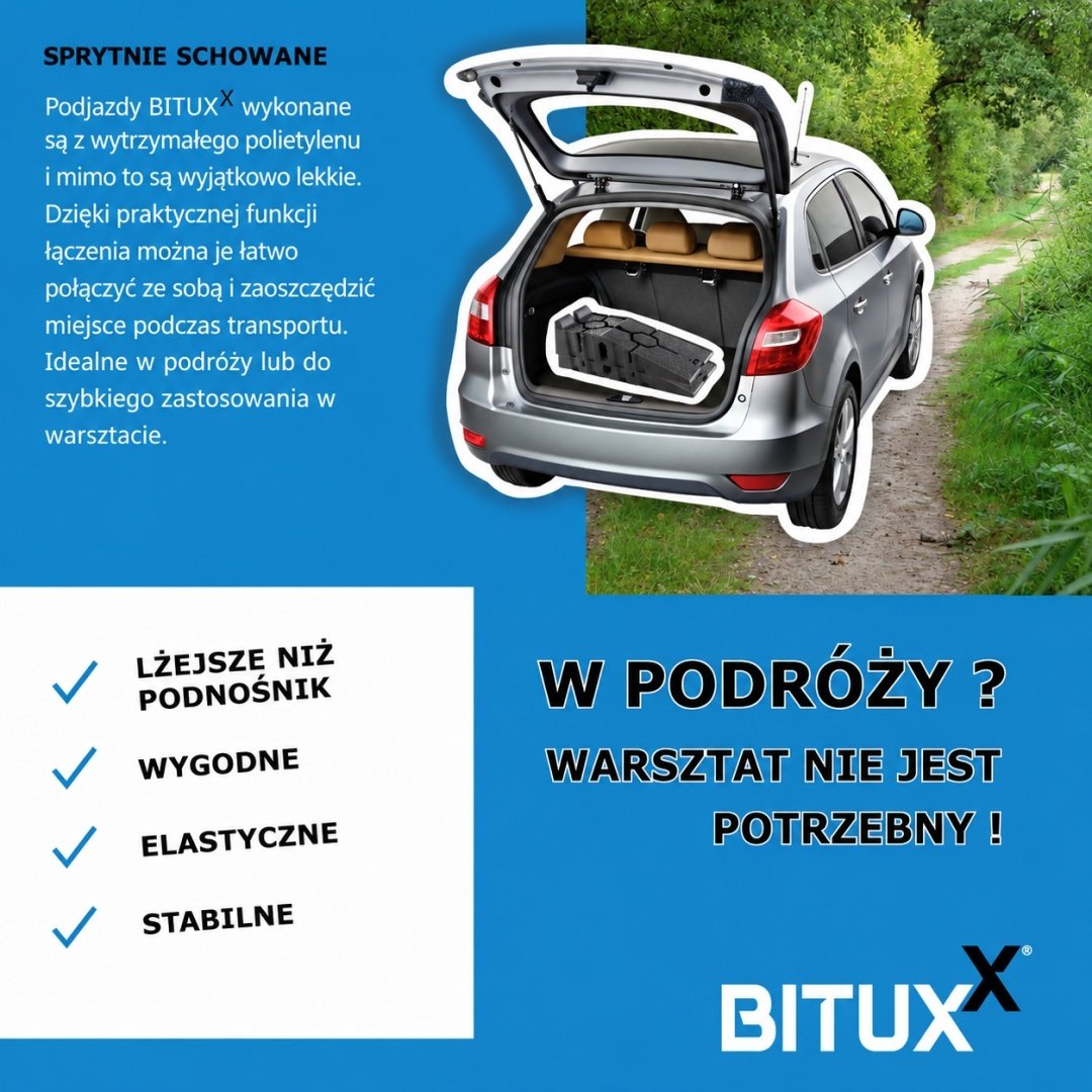 Lengvų automobilinių užvažiavimo rampų rinkinys, 2,5 t – BITUXX® – papildoma nuotrauka 2