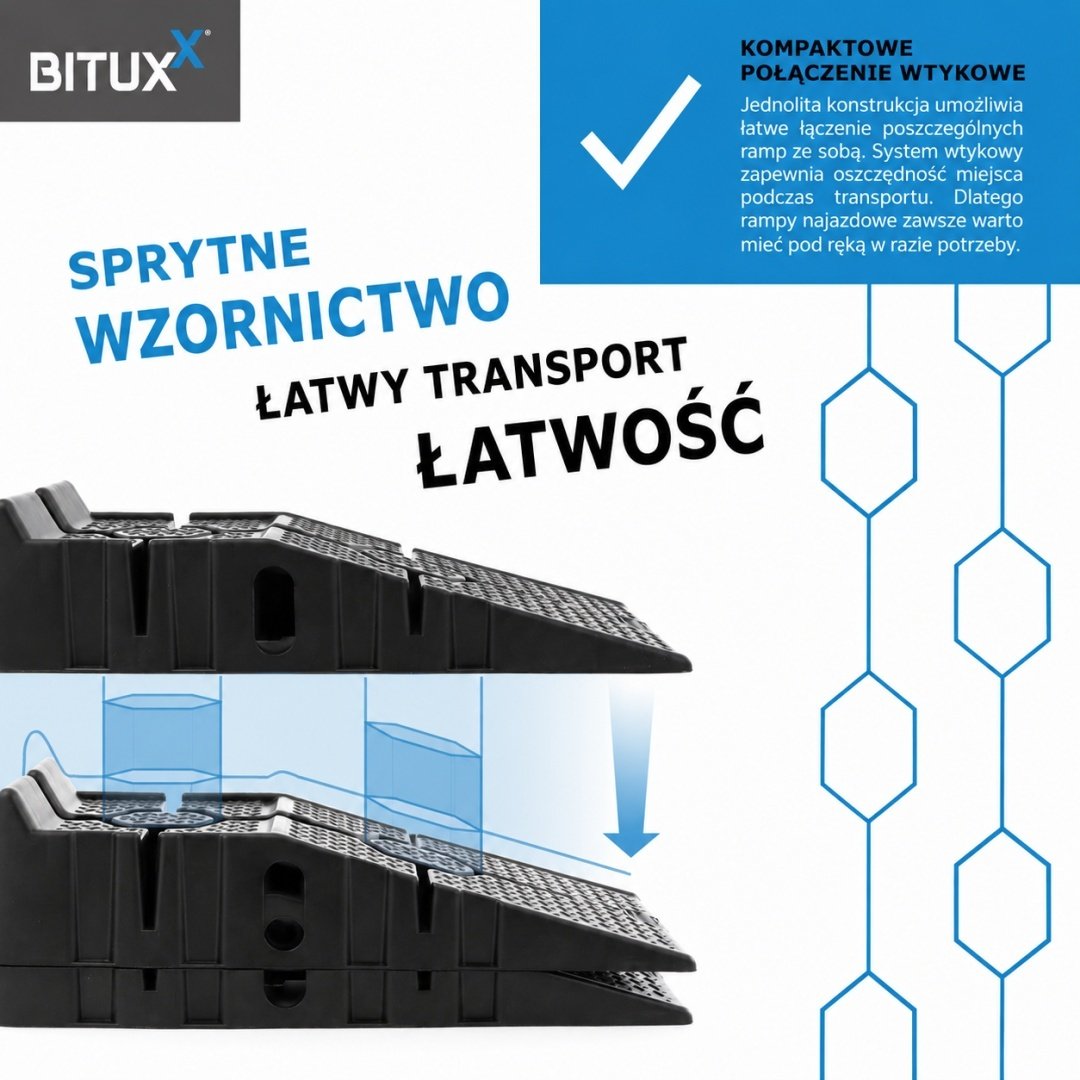 Lengvų automobilinių užvažiavimo rampų rinkinys, 2,5 t – BITUXX® – papildoma nuotrauka 3