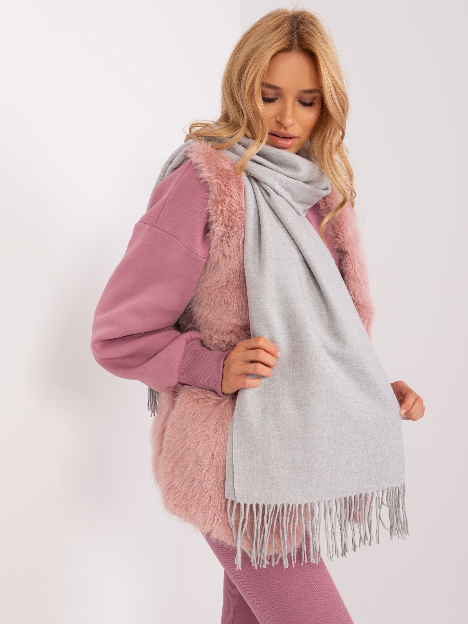 Wool Fashion Italia moteriškas šalikas / skara ATSZ23185 - Image 3